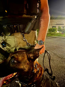 SWCS tactical watch worn by K9 officer on duty